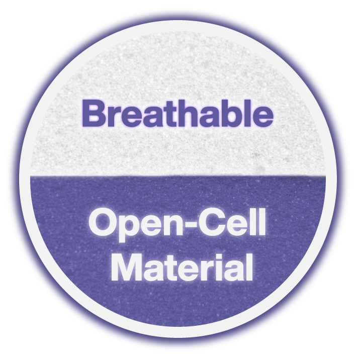 Breathable open-cell material