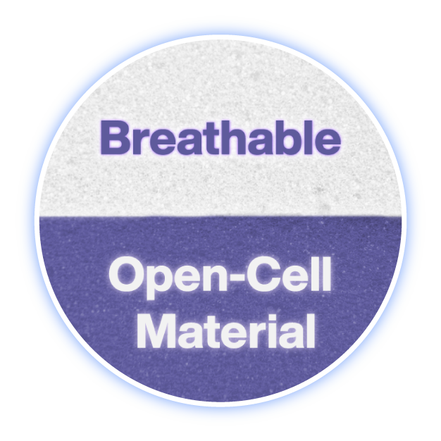 Breathable open-cell material